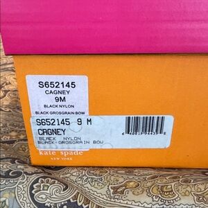 kate spade Black Nylon Shoe Box with Pink Lid